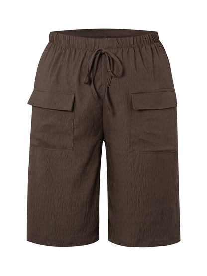 3pcs/Set - Labelled Women'S Shorts - Casual Beach Pants - With Pockets Featuring Multiple Pockets, Adjustable Drawstring Waistband And Machine-washable Fabric, Perfect For Summer Casual Wear