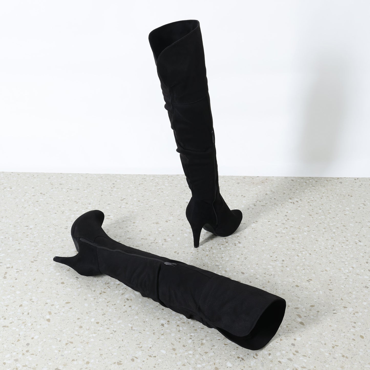 DREAM PAIRS Women's Black Thigh High Chunky Heel Platform Over The Knee Boots Size 9.5 M