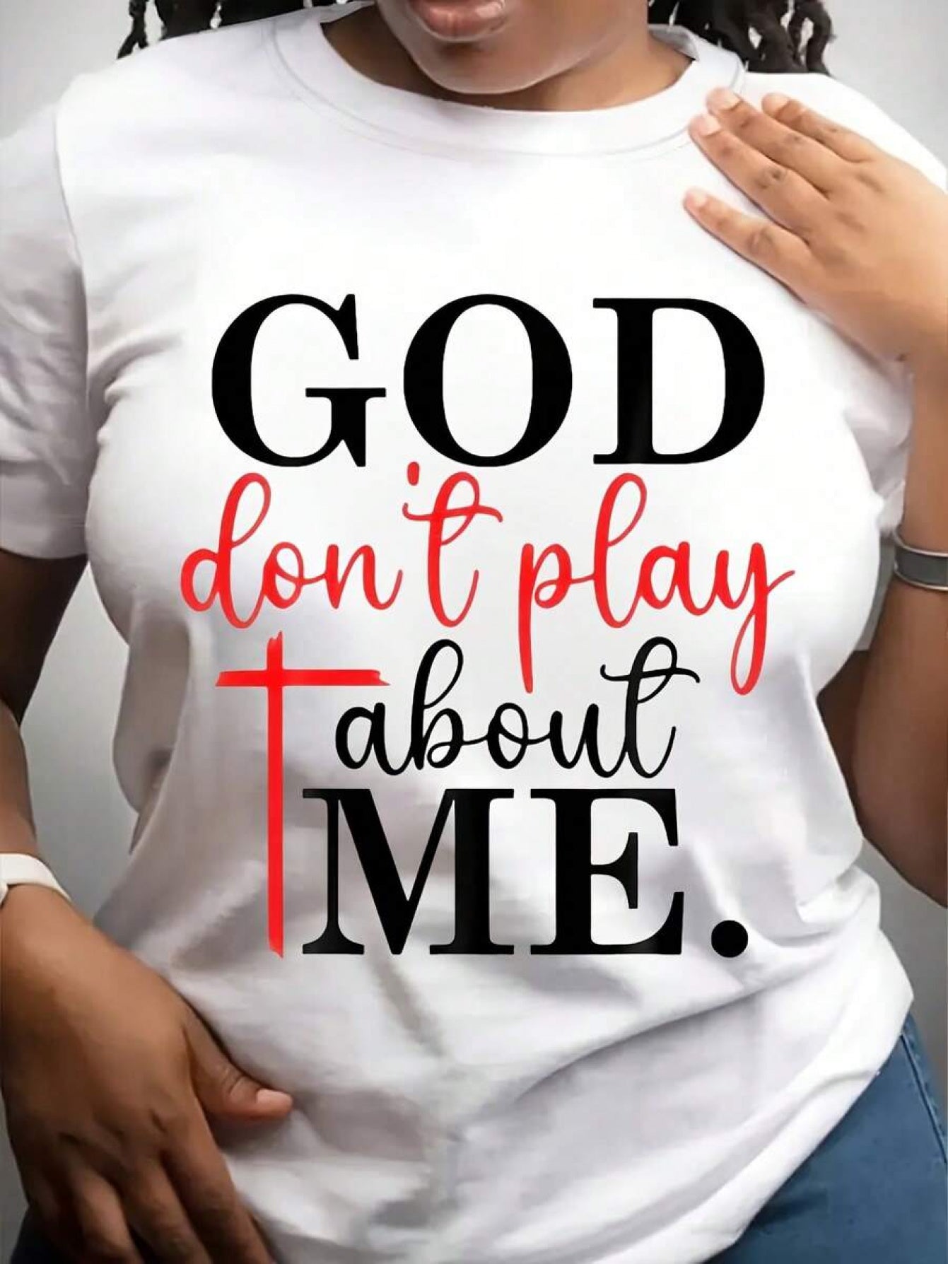Plus Size, God Is Not Kidding Me About This Christian Faith Statement T-shirt, Unisex, Religiously Inspired Message Top, a Creative Spiritual Gift, Perfect for Any Holiday or Celebration to Give to Friends and Family