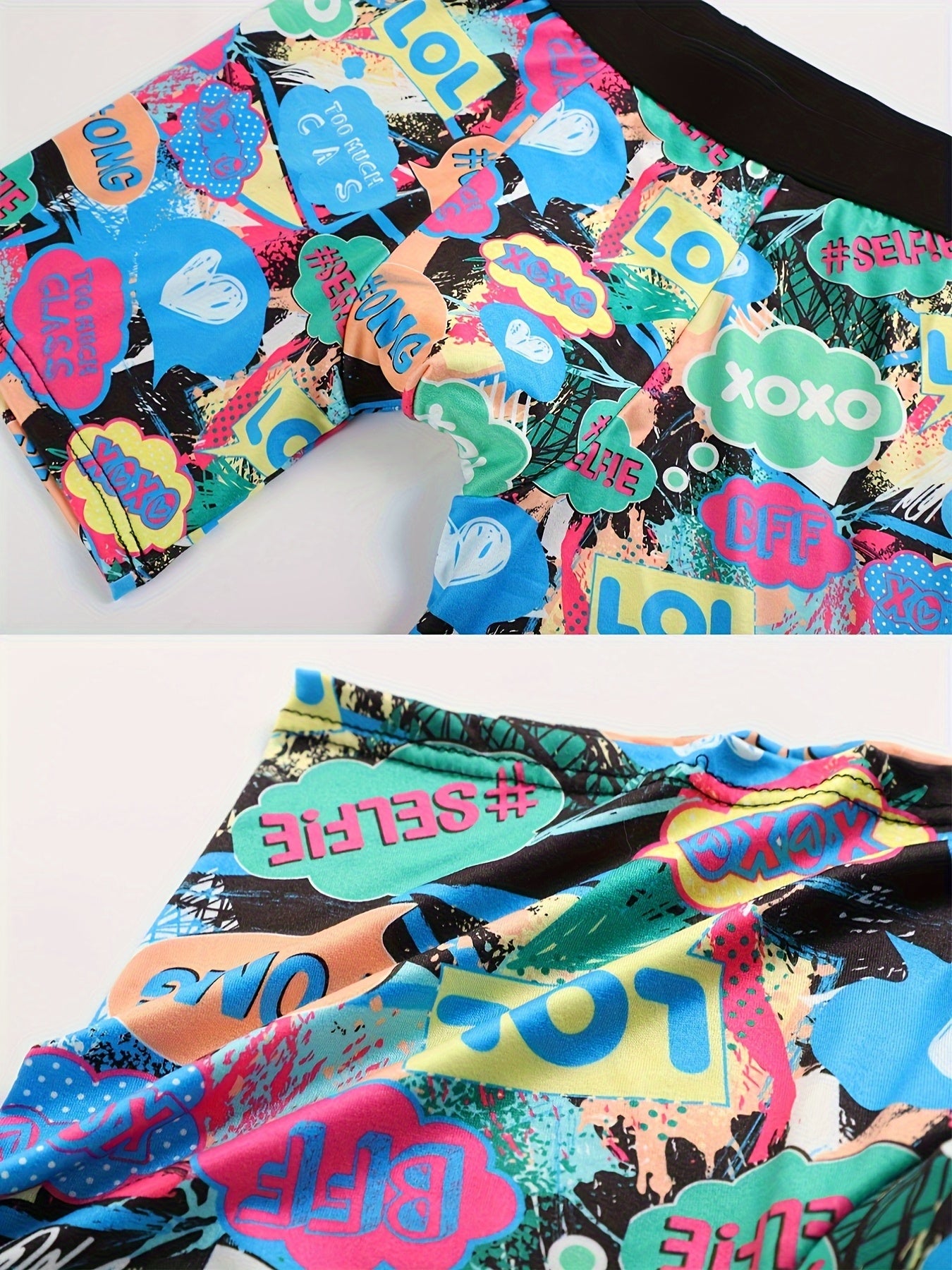 10pcs Men's Graffiti and Game Controller Boxer Briefs- Breathable Quick-Dry Polyester, Medium Elasticity, Random Camouflage Print for Home, Swimming, and Casual Wear, Playful Pattern Boxer Briefs| Comfortable and Well-fitted Boxer Shorts