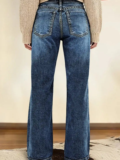 2026 Spring New Vintage High-Waisted Narrow Wide-Leg Jeans, Loose for Commuting, Women's Jeans