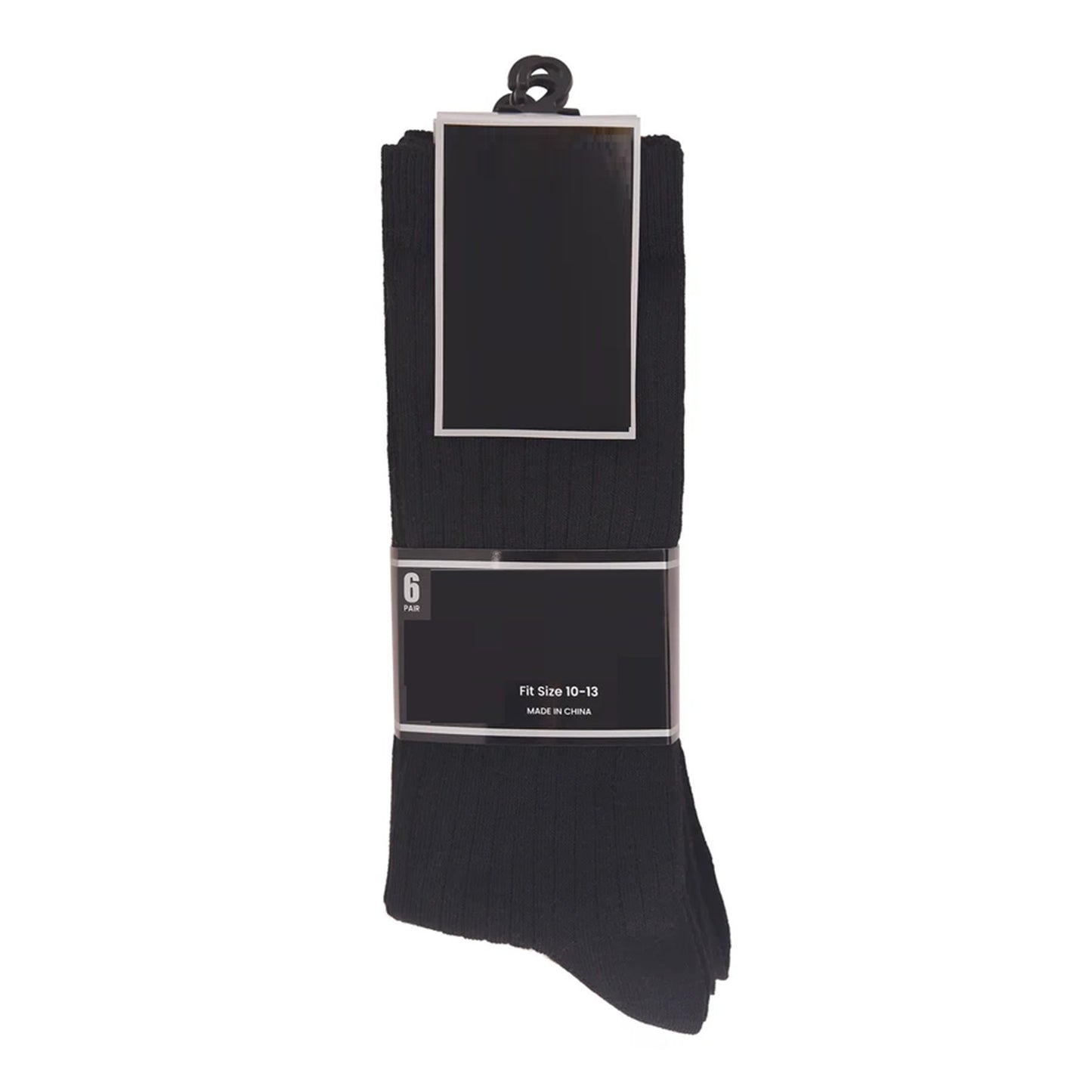 6 PAIRS MEN'S DRESS SOCKS IN BLACK