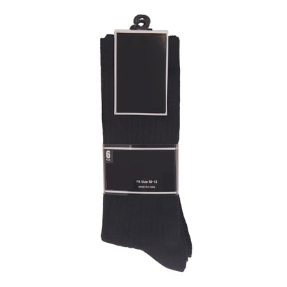 6 PAIRS MEN'S DRESS SOCKS IN BLACK