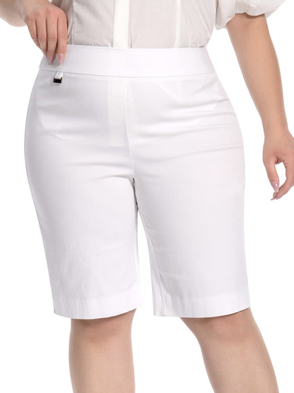 Women'S Petite SizePull-On Dress Shorts W/D-Ring, Work & Office Casual