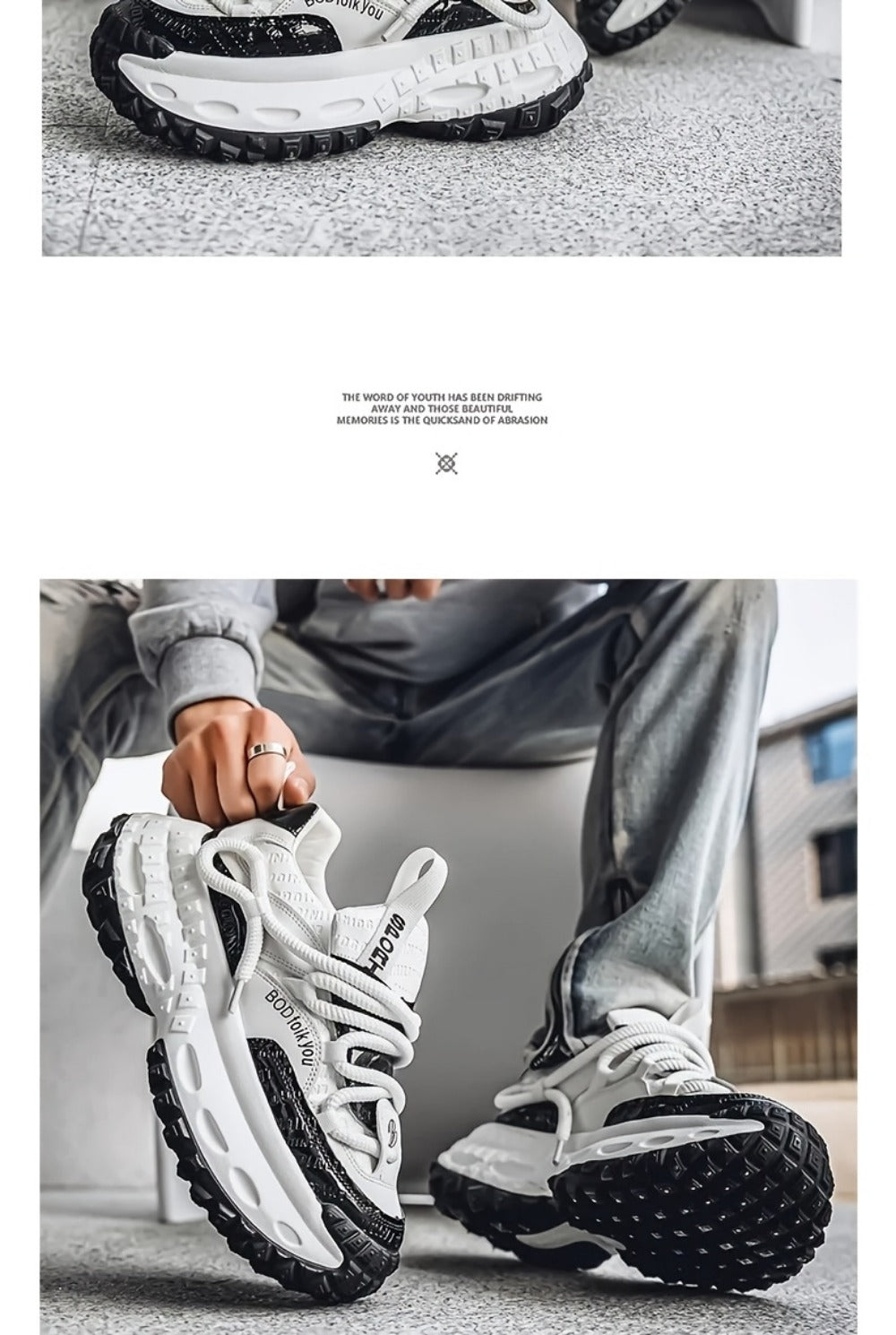 Men's Sneakers - Non-Slip Sole Platform Sole for Outdoor & Travel 515301