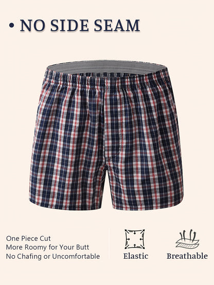 Men'S Plaid Boxer Shorts Made from, Available in a Pc of Six Underwear Boxer Shorts