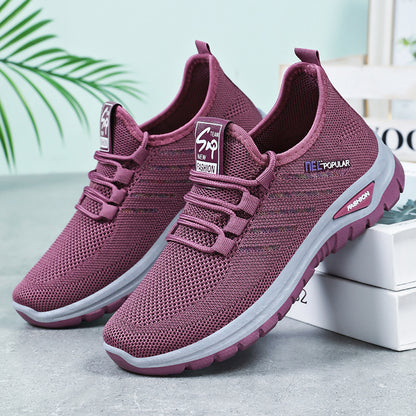 Women'S Sneakers, Women'S Mesh, One Foot Casual Shoes, Women'S Running Shoes, Lace Up Breathable Mesh, Casual Daily Wear