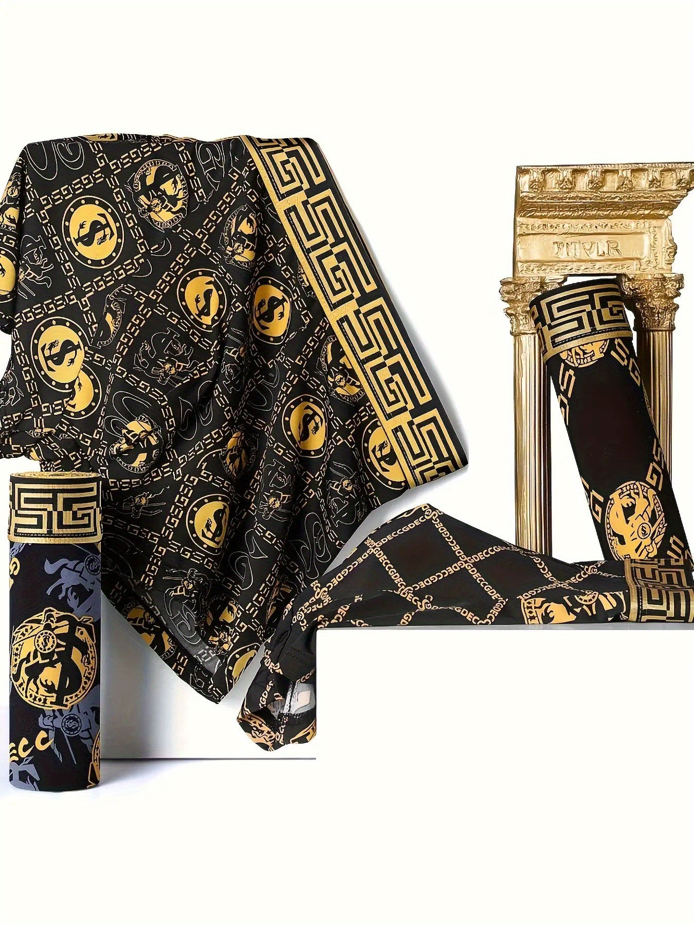 Random 5-Pack GDECC Men'S Ultra-Thin Breathable Boxer Briefs, Black And Golden Knight Chain Design, Soft Elastic Fiber, Suitable For Daily Wear And Special Occasions, Special Occasion Underwear| Knight Chain Pattern| Smooth Fabric Underwear
