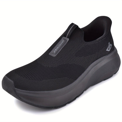 Mens Slip In Hands Free Shoes Wide Toe Box Arch Support Orthopedic Walking Sneakers Cushioned Thick Zero Drop Sole Metatarsal Pads