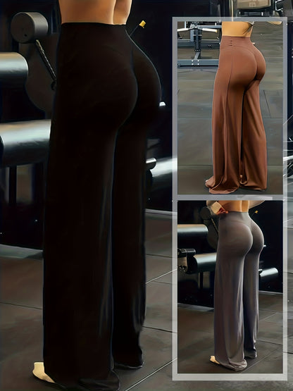Three Cross-border Explosions Women'S Large Size Yoga Wide Leg Pants Sports Fitness Outdoor Yoga Exercise Daily Casual Women'S Wide Leg Pants Wide Leg Pants For Women 29" High Waist Stretch Casual Sweatpants