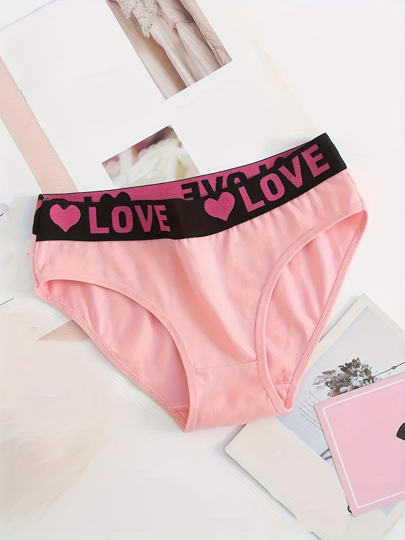 6 Seamless Letter Printed Color Blocked Triangle Pants, Sexy, Comfortable, Breathable And Elastic Underwear, Women's Underwear And Underwear