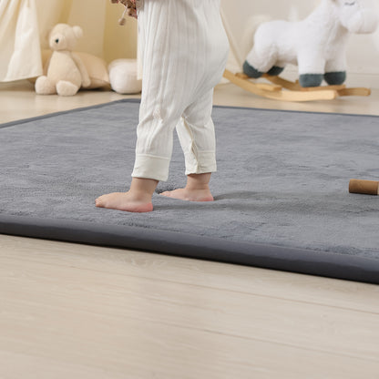 Extra Large Baby Play Mat, Non-Slip Coral Velvet Area Rug, Soft Crawling Rugs for Kids, Infants, 50X50 Inch Foam Mat for Playpen, Yoga Mat, 1pc Japanese Tatami Floor Mat, 1.1 Inch Thick Mellow Mat