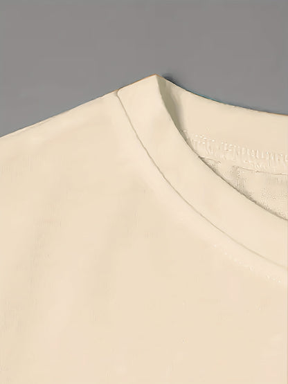 Women's Initial/Letter/Number Print Short Sleeve Blouse -  Round Neck Top with A-Z Letters (for example: name, date, message) - Spring Summer Fall Casual Wear, Machine Washable, izable Fashion Apparel for Parties &