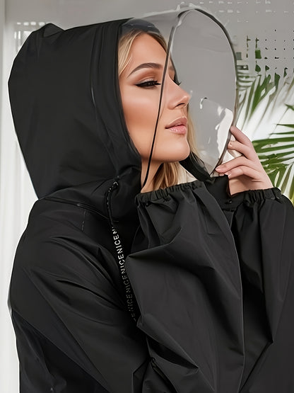 Adult Long Raincoat with High Quality, Breathable, Lightweight, And Stylish Design, Featuring A Hooded Style, Ideal for Outdoor Activities In Rainy Weather, Unisex
