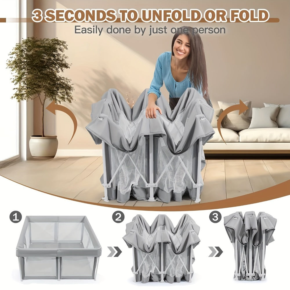 Baby Playpen - Portable Foldable Safe Lightweight