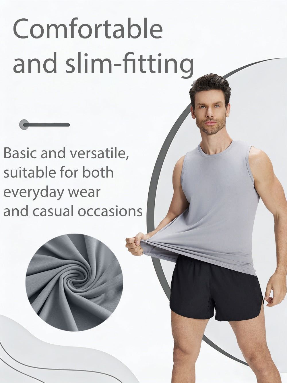 Men's Solid Color Tank Top - Crew Neck Sleeveless