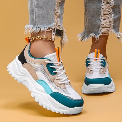 Women'S Thick-Sole Sports Shoes, Mesh Breathable Running Shoes, Fitness Travel, Lightweight And Convenient Hiking Shoes, Trendy Multi-Functional Casual Shoes, 025 Spring And Summer New Women'S Tennis Shoes, Women Shoes, Sneakers