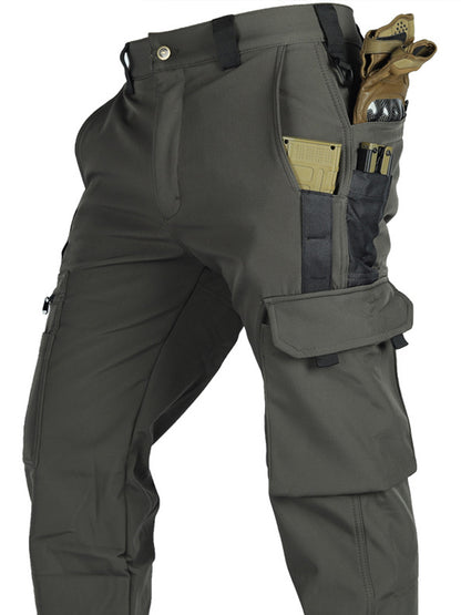 Men's Heavy-Duty Tactical Winter Pants - Thickened Insulated Work Pants with Multi-Pocket Design, MOLLE System Compatible for Hiking, Hunting, Construction - All-Season Outdoor Pants, Winter Work Pants for Men, Mens Winter Pants, Baggy Snow Pants