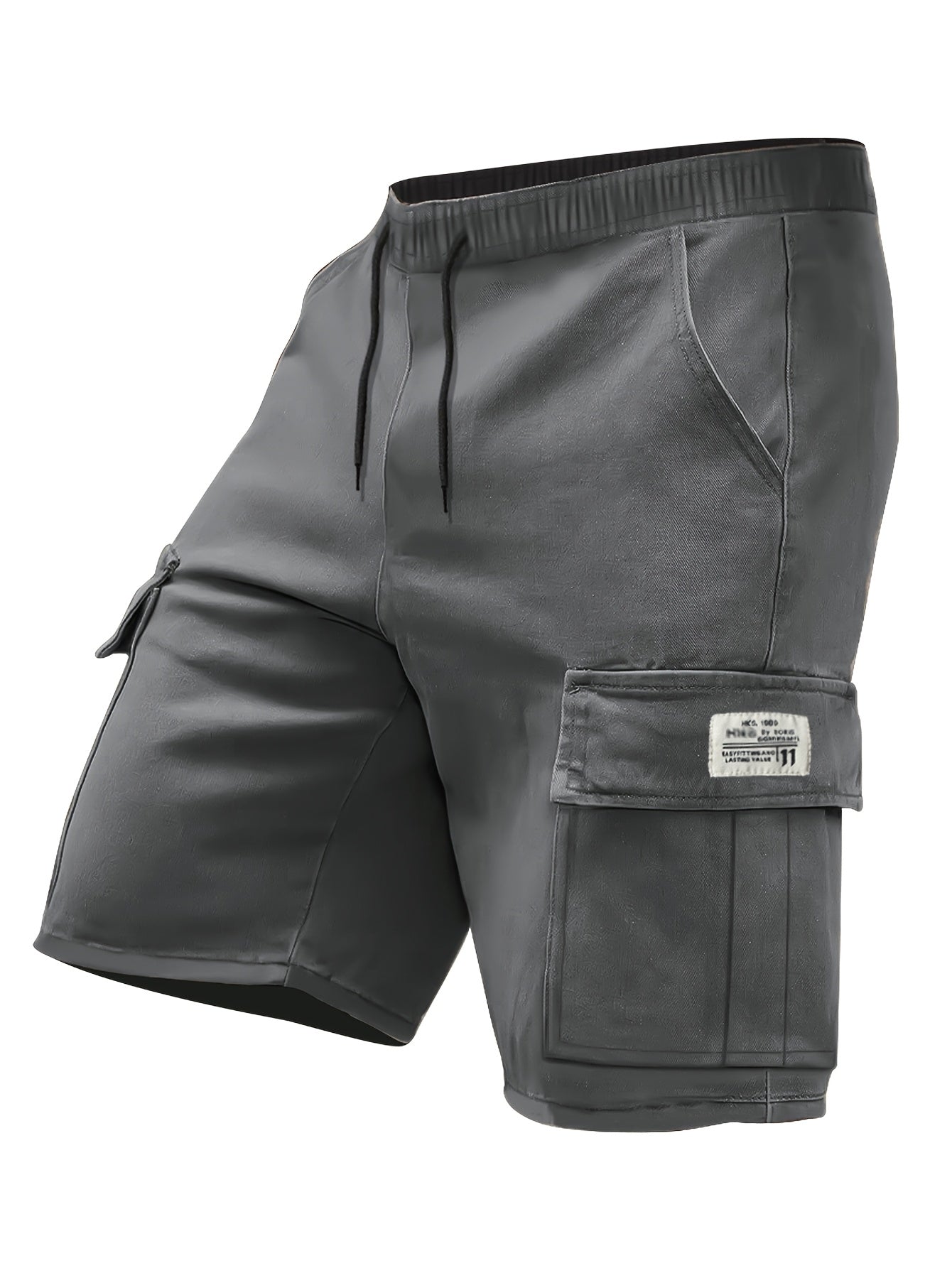 Men's Grey Polyester Cargo Shorts - product view 43