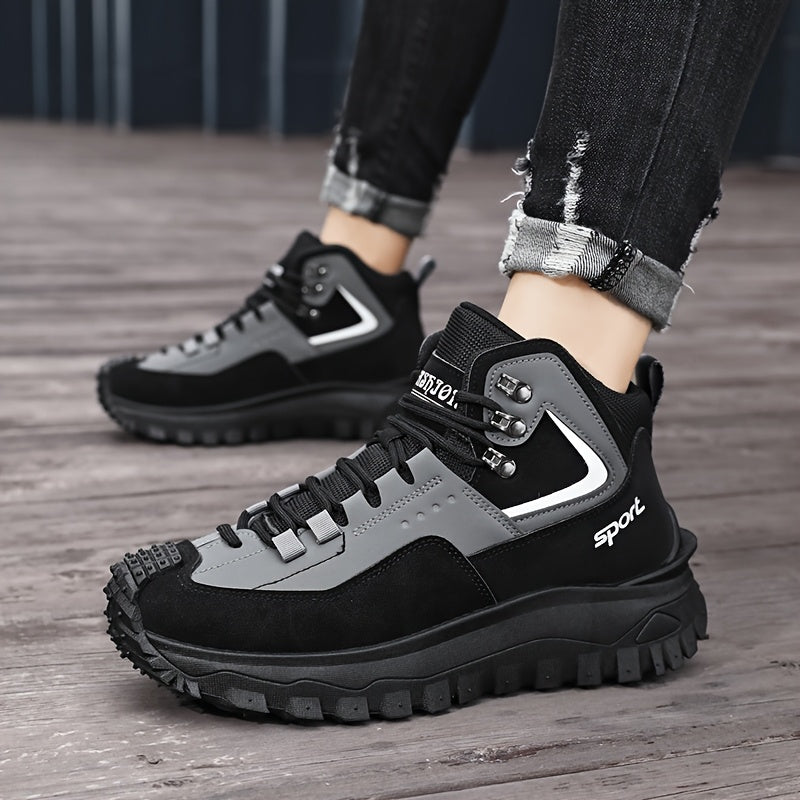 Men's Black Khaki Striped Graphic Shoes - product view 6