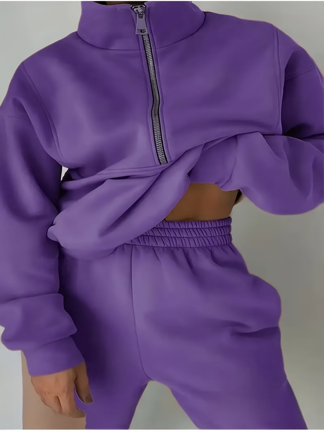 Women's Black Knit Zip-Up Pants - product view 11