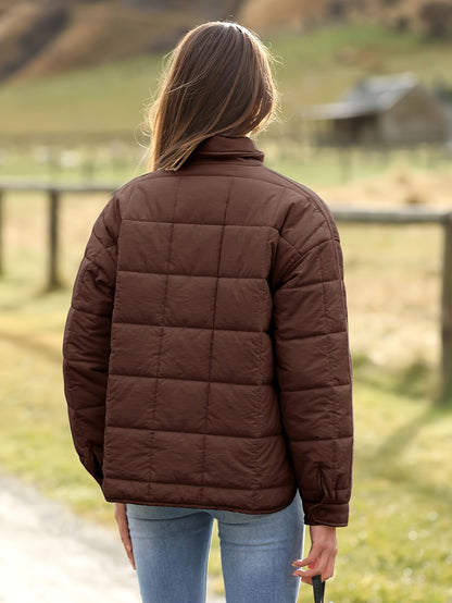 Buoniyk Women's Oversized Splice Quilted Lightweight Puffer Jacket Casual Padded Coat