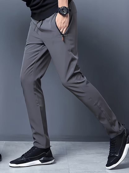 3pcs Set of Men'S Jogger Pants with Zippered Pockets, Comfortable Sports Trousers Suitable for Workouts, Stylish Casual Wear Suitable for an Active Lifestyle