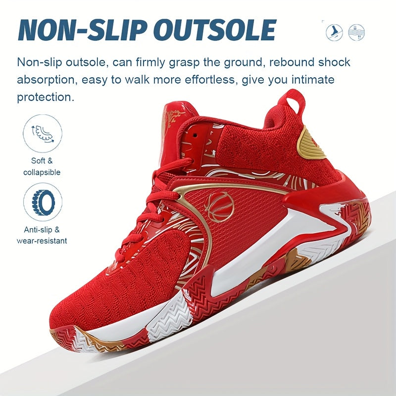 Sneakers, Men's High-top Basketball Shoes, Lightweight And Breathable Sports Shoes, with Breathable Mesh Upper And Laced Closure, Suitable for Professional And Casual Games, Basketball Training, Running And Walking, And for Outdoor Wear Throughout