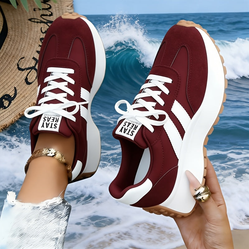 Introducing The Latest Women'S Athletic Casual Footwear, Featuring a Fashionable Thick Sole That Adds Height. These Retro-Style Shoes Are Perfect for Both Outdoor Activities And Everyday Use, Women Shoes, Sneakers