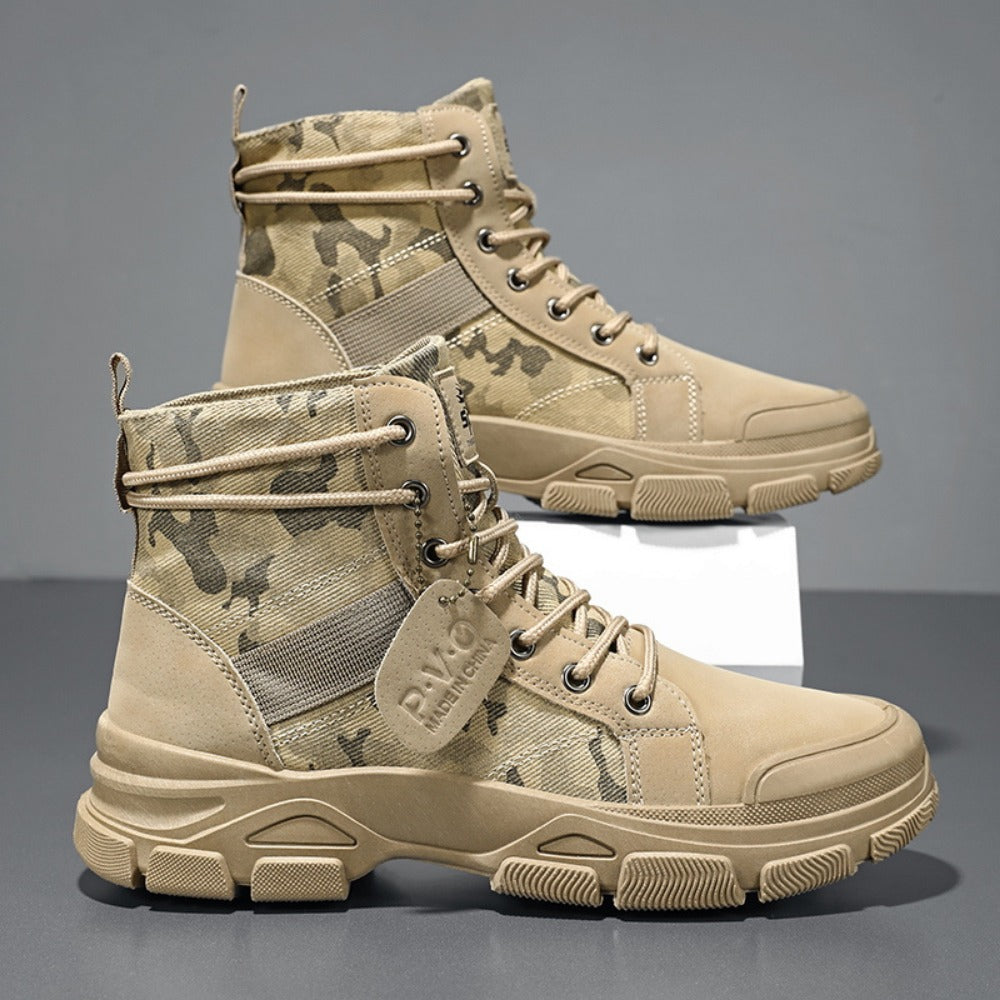 Men's Boots - Non-Slip Sole Lace-Up for Outdoor & Travel