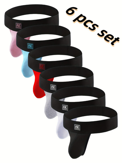 6-Pack Men's Athletic Jockstraps - Breathable Gym Support Pouch 53317