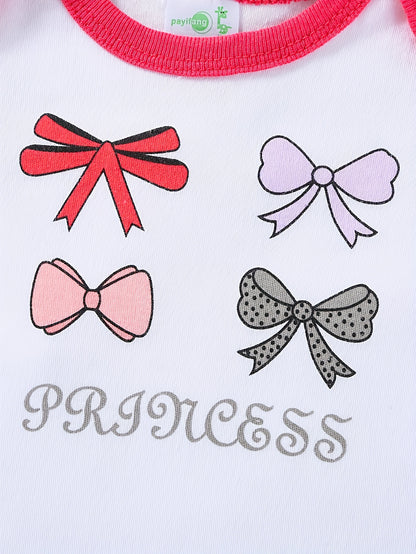 5pcs Random Pc of Baby Girl Rompers, Elegant And Cute Printed Baby Girl Clothing, Girl'S Romper, Pure Home Wear, for Outdoor