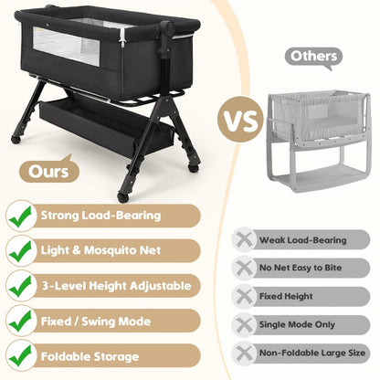Baby Bassinet - Bedside 3in Sleeper Wheels