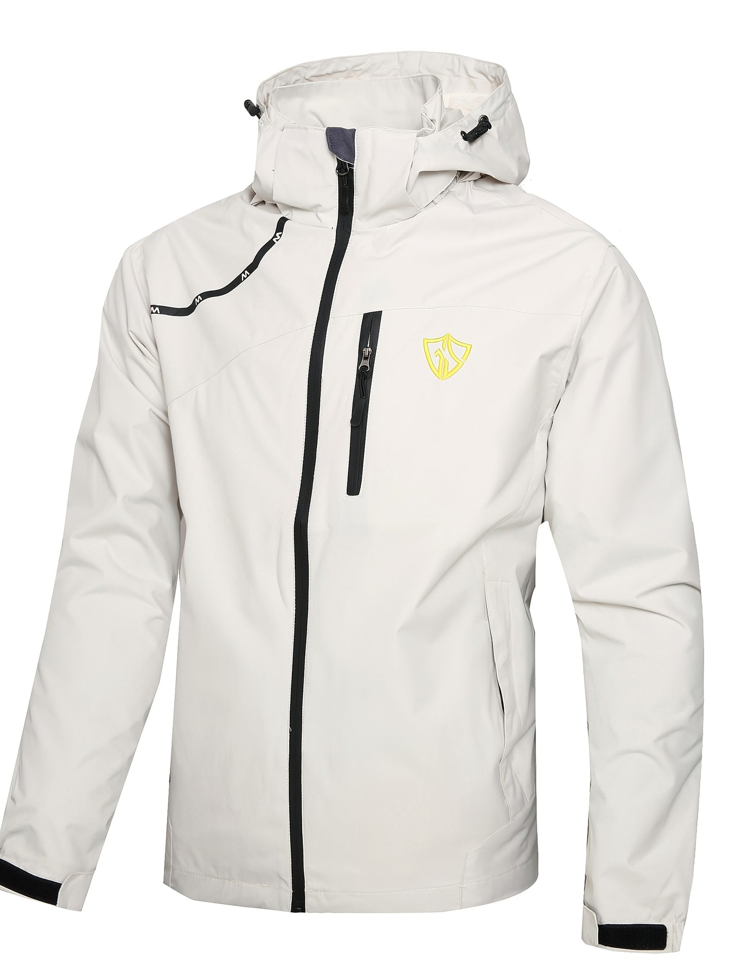 Men'S Rain Jacket Waterproof with Zipped Pockets Windproof Rain Jacket with Hooded