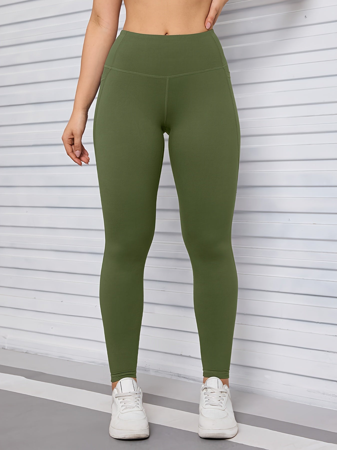 5pcs Women' High Waisted Cropped Leggings with Pockets - Full-Length Suitable for & Casual Attire, Non-Sheer Tummy Pants, Machine Washable Stretchy Base Layer for,, Layering (Year-Round)