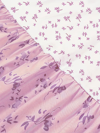 Women's Blue+Pink Floral Printed Dress - product view 14
