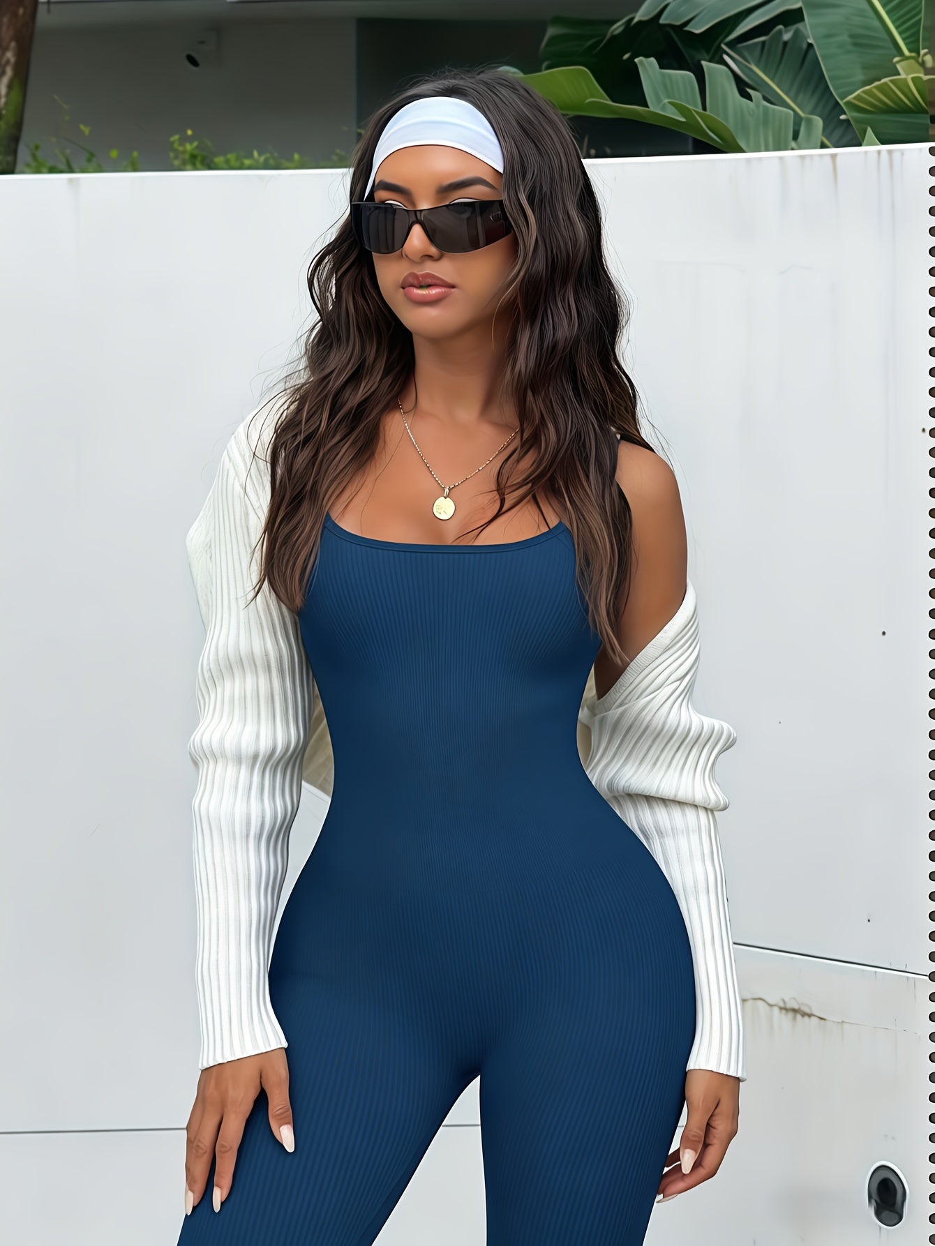 Shapewear Bodysuit For Women Tummy Control Square Neck Seamless Ribbed Jumpsuit Sleeveless Tank Top Leggings, For, High Elastic Fit