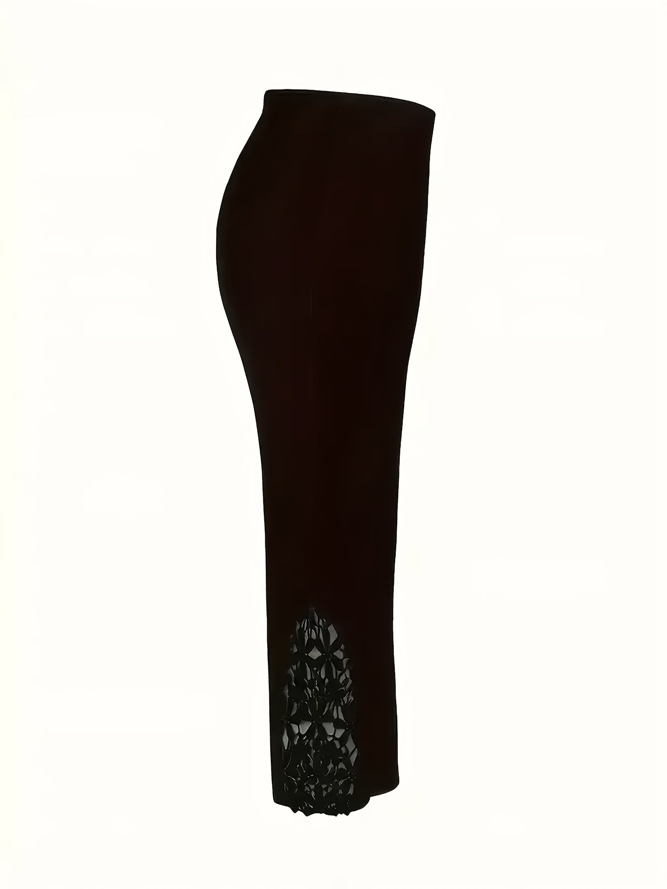 Set of 2 Elegant Lace Trimmed Cropped Capri Leggings - Fashionable, Cozy, And Essential Versatile Pieces for Women - Ideal for Spring, Summer, And Everyday Casual Outfits