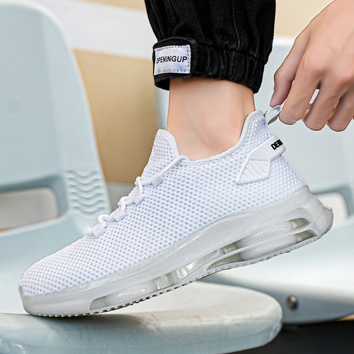 Men's and Women's Thick Soft-Soled Sneakers - Four-Season Comfort with Arch Support Cushioning and Air Cushion Technology - Casual Sneakers - Black/White/Golden Men's Walking Shoes, Extra Wide, Thickened Fit Men's Shoes, Special