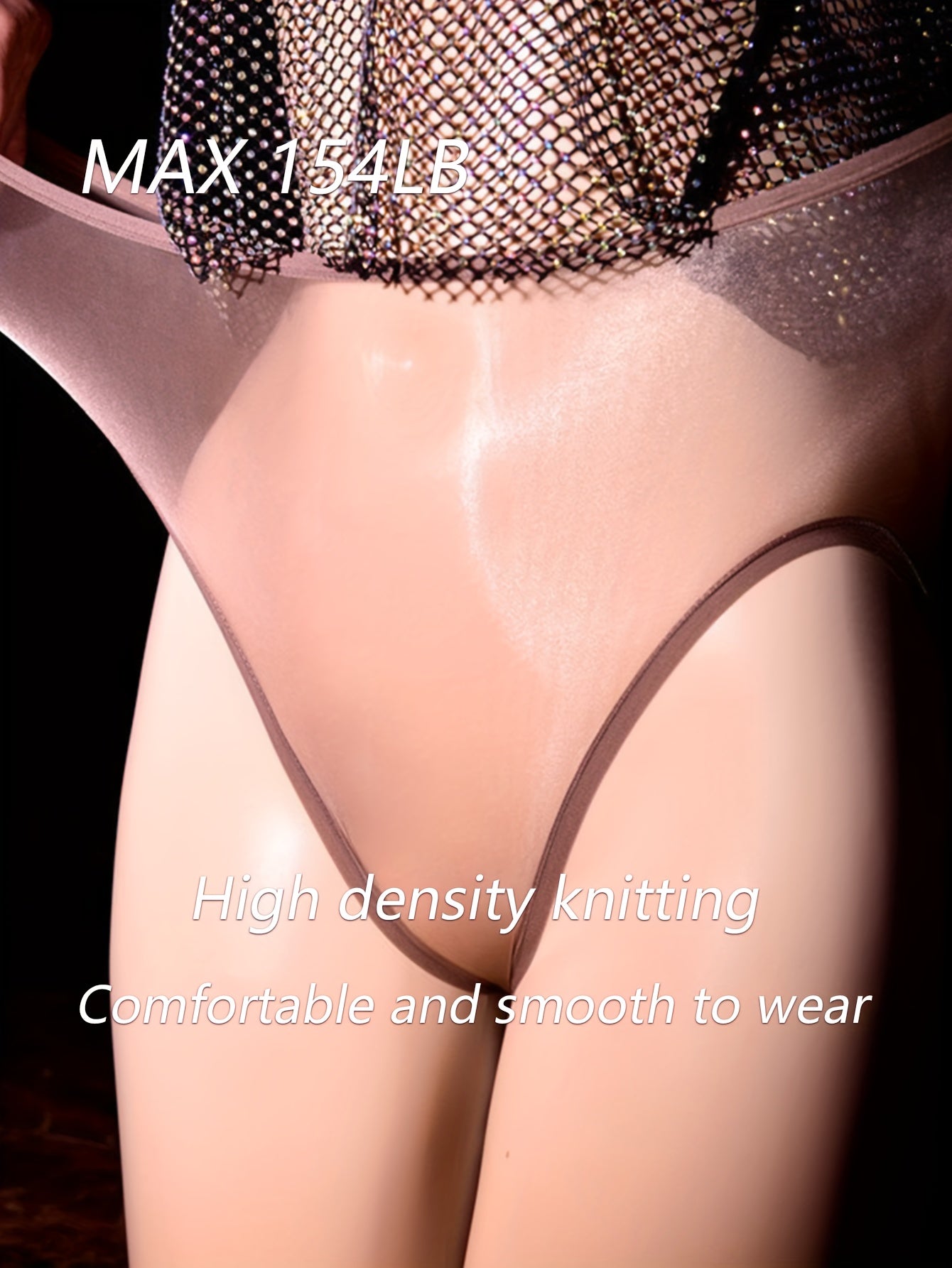 7 Mixed Colors MAX 154LB Women's Shiny Triangle Pants Transparent, Comfortable, Smooth High-density Knitted Underwear