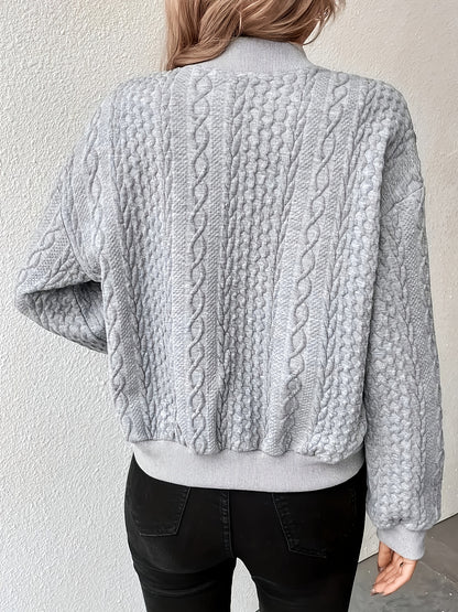 2025 New Women's Zip-Up Cardigan Sweater - Long Sleeve Outerwear, Soft Fabric for Cozy Casual Layering | Warm & Breathable Spring/Autumn Layering Piece | Perfect for Daily Wear, Office, Weekend Trips | Easy to Match Dresses, Jeans
