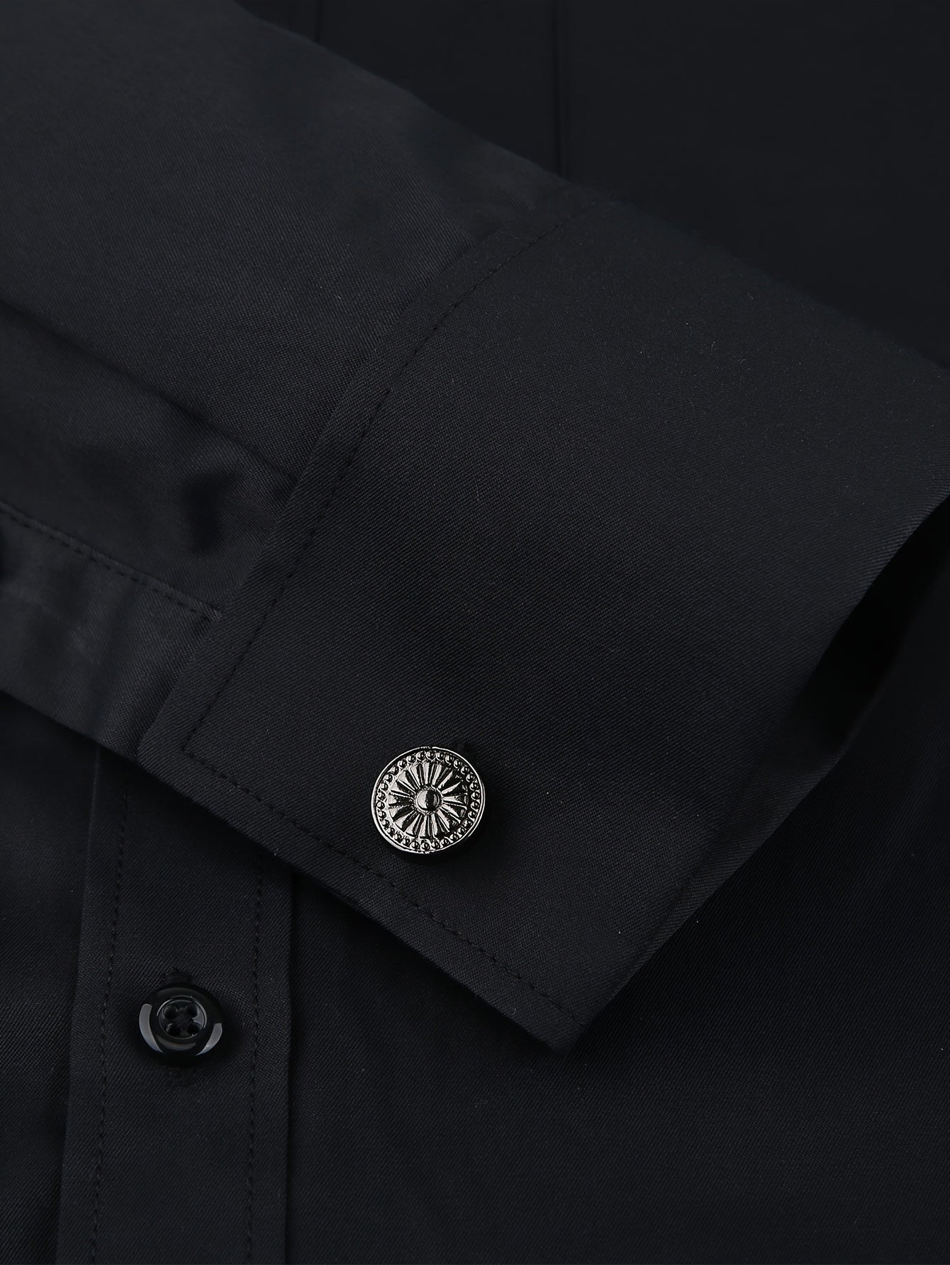 2026 French Cuff Dress Shirt 1pc For Men With FREE Random Cufflinks Set - Luxury Formal Wedding Shirt, Business Office Elegant Attire