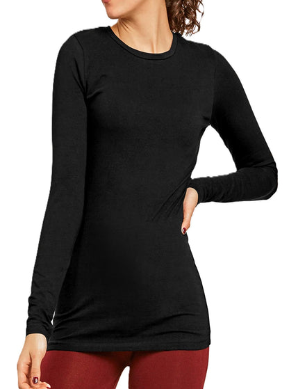 LADIES LONG SLEEVE CLASSIC FIT CREW NECK T-SHIRT