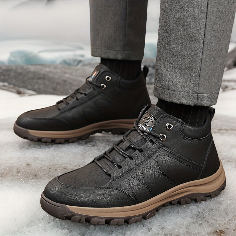 Men'S Large-Size Thickened Warm Shoes, Snow Boots, Thick Warm Hiking Boots, And Anti-Slip Shoes Suitable for Outdoor Sports And Leisure
