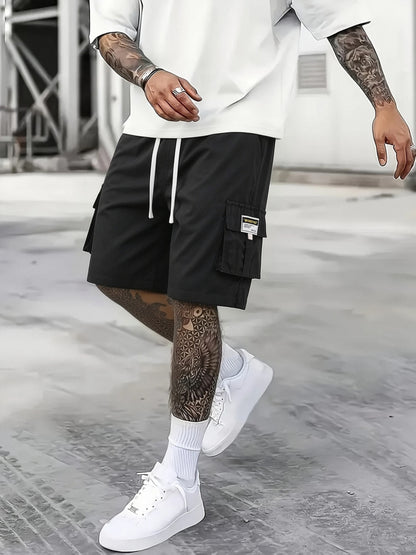 2pcs Men's Cargo Shorts, Multi-Pocket Loose Fit Utility Shorts, Durable Outdoor Hiking Tactical Shorts, Summer Casual Relaxed Fit Work Shorts with Flap Pockets