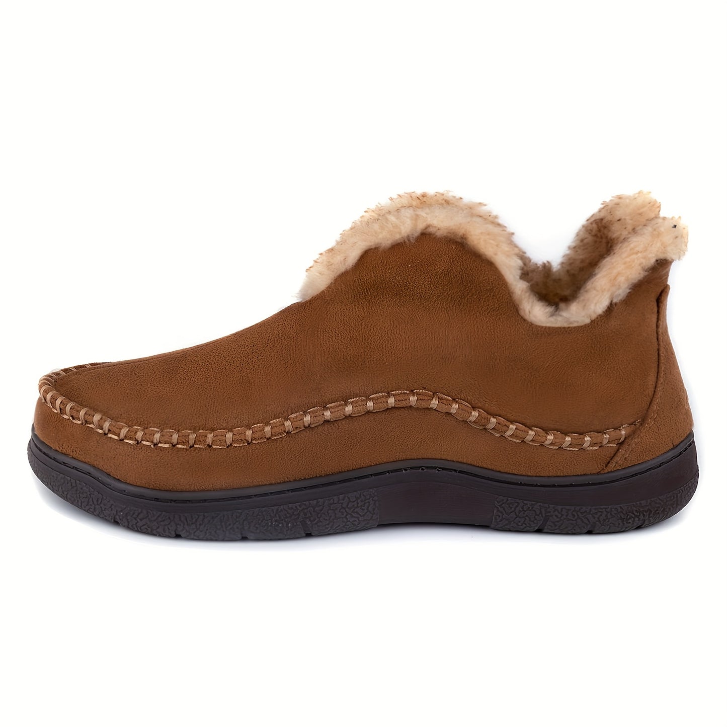 [Cozy Memory Foam Slippers] Wish Men's Moccasin Bootie Slippers with Cozy Memory Foam, Winter Warm Fuzzy Indoor Outdoor House Shoes