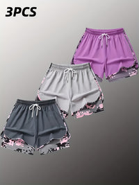 Dark gray + gray + purple