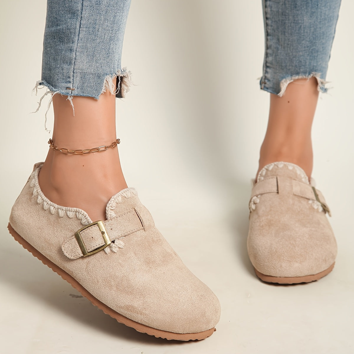 Women's Lightweight And Breathable Casual Shoes - Women's Mary Jane Flats, Retro Round-Toe Flat Shoes with Buckle Closure, Solid Color Textured PU Upper, Cushioned Insole, Rubber Sole, Comfortable Flats for Casual Semi-Formal Wear, All-Season