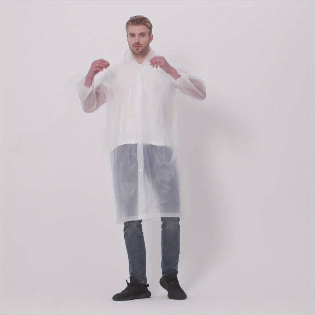 4pcs Reusable Adults Rain Ponchos Portable Raincoats For Women Men With Hood For - product view 6