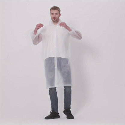 4pcs Reusable Adults Rain Ponchos Portable Raincoats For Women Men With Hood For - product view 6